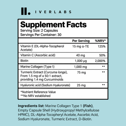 Collagen Complex with Hyaluronic Acid & Turmeric – 60 Capsules